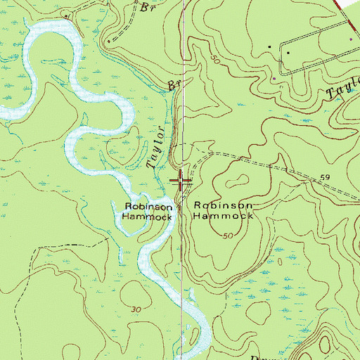 Topographic Map of Robinson Hammock Bluff, GA