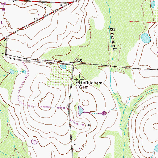 Topographic Map of Bethlehem Church, GA