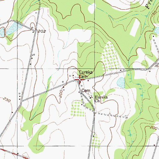 Topographic Map of Eureka, GA