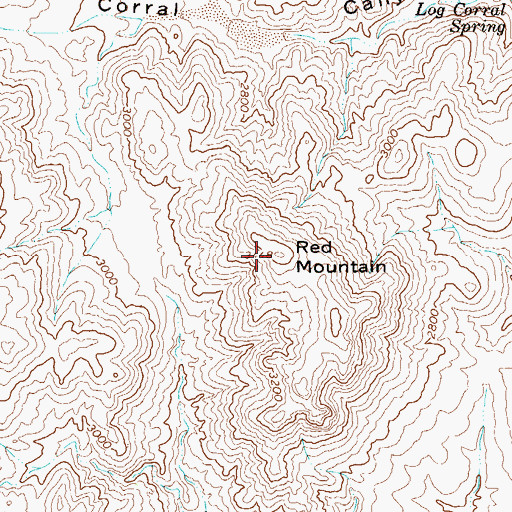 Topographic Map of Red Mountain, AZ