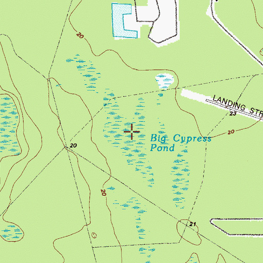 Topographic Map of Big Cypress Pond, GA