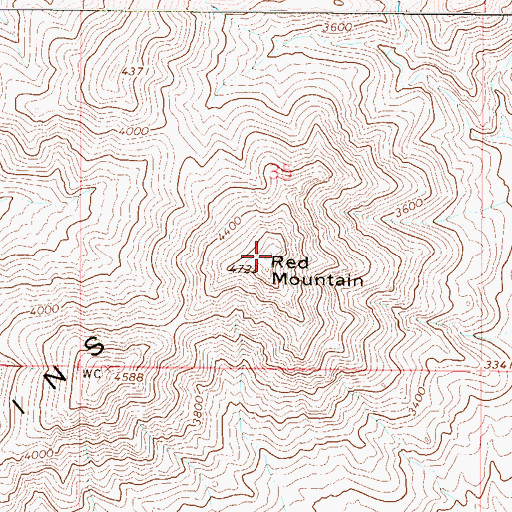 Topographic Map of Red Mountain, AZ