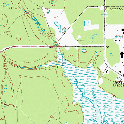Topographic Map of Cottage Creek, GA