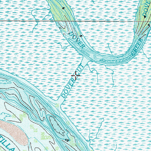 Topographic Map of Dover Cut, GA