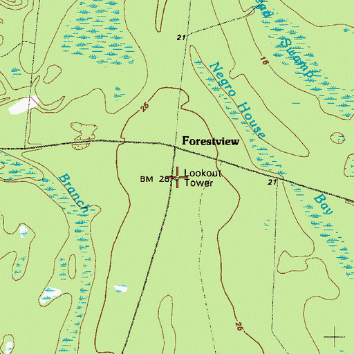 Topographic Map of Fairview Church (historical), GA