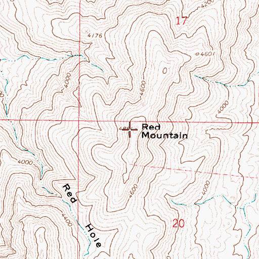Topographic Map of Red Mountain, AZ