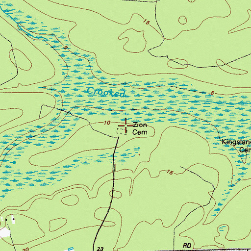 Topographic Map of Zion Church (historical), GA