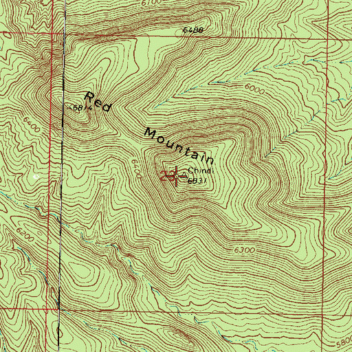 Topographic Map of Red Mountain, AZ
