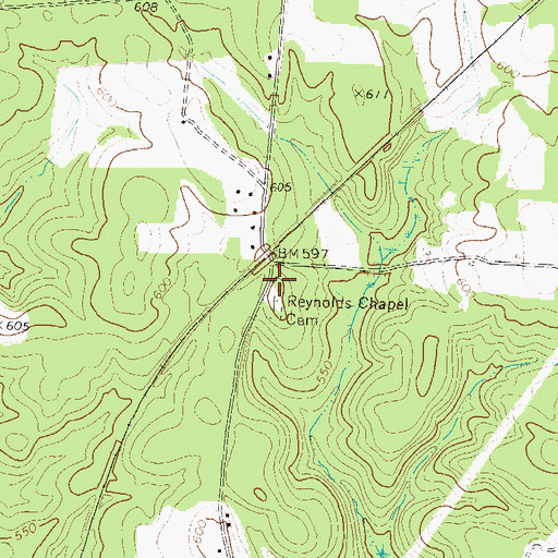 Topographic Map of Reynolds Chapel (historical), GA