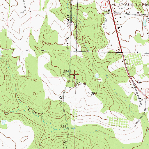 Topographic Map of Hayneville Church, GA