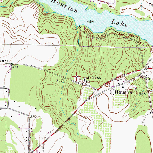 Topographic Map of Mount Nebo School (historical), GA