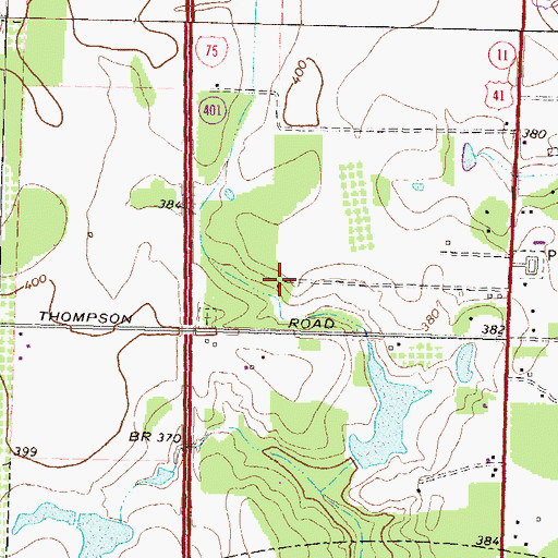 Topographic Map of Oak Level Church (historical), GA