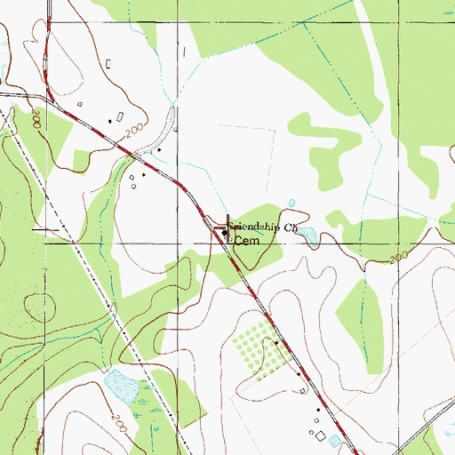Topographic Map of Friendship School (historical), GA