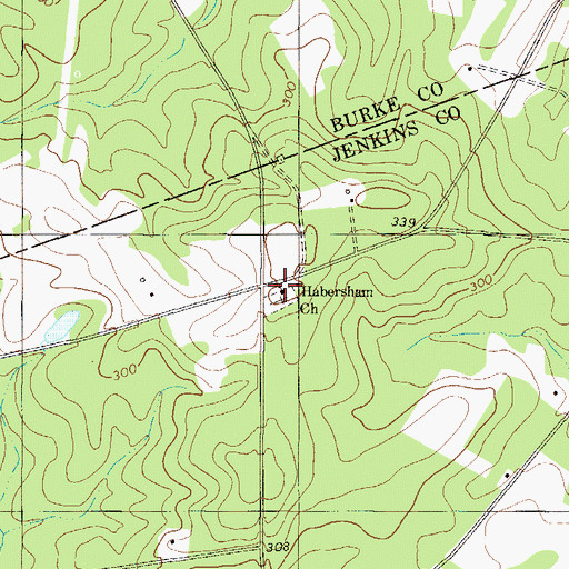 Topographic Map of Habersham School (historical), GA