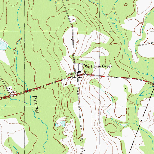 Topographic Map of Horse Creek School (historical), GA