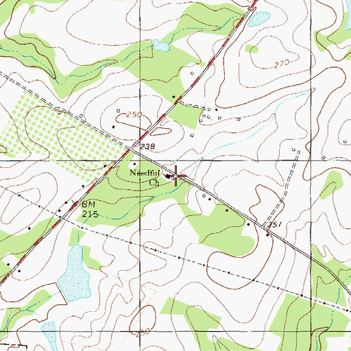 Topographic Map of Needful School (historical), GA