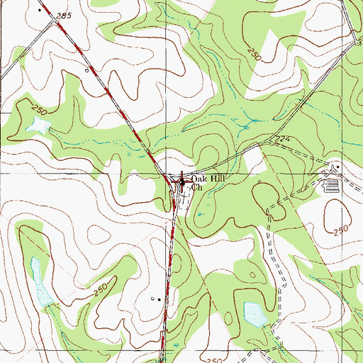 Topographic Map of Oak Grove School (historical), GA