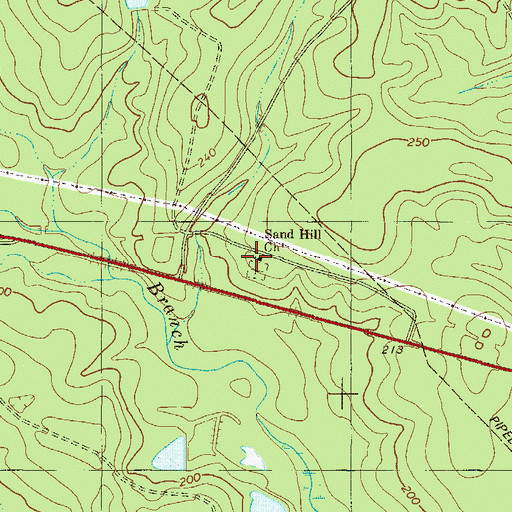 Topographic Map of Sand Hill School (historical), GA