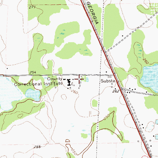 Topographic Map of Lee State Prison, GA