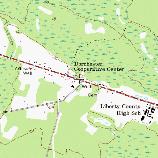 Topographic Map of Dorchester Academy (historical), GA
