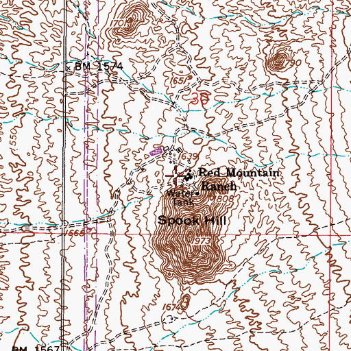 Topographic Map of Red Mountain Ranch, AZ