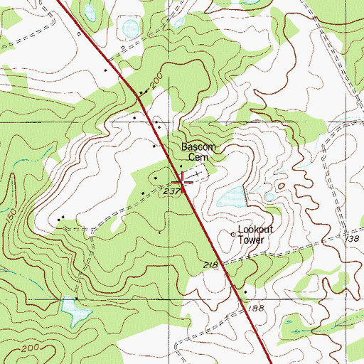 Topographic Map of Bascom Church (historical), GA