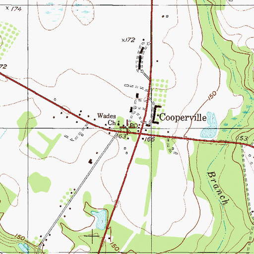 Topographic Map of Cooperville School (historical), GA