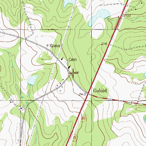 Topographic Map of Goloid School (historical), GA