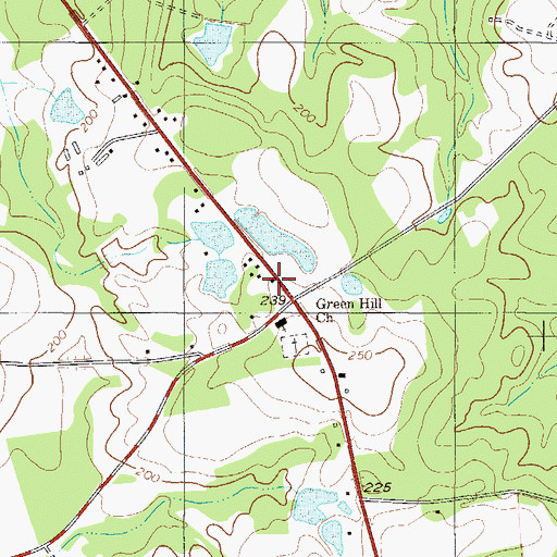 Topographic Map of Green Hill School (historical), GA