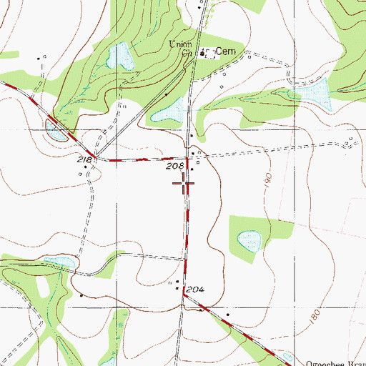 Topographic Map of Lee Memorial Church (historical), GA