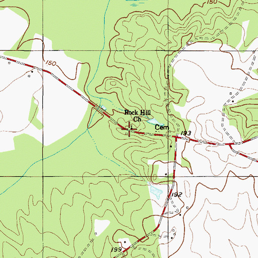 Topographic Map of Rock Hill School (historical), GA