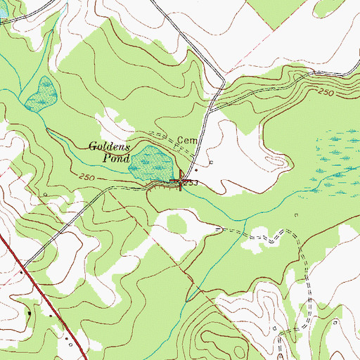 Topographic Map of Goldens Mill (historical), GA