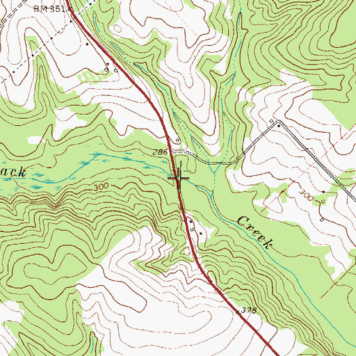 Topographic Map of Johns Bridge, GA