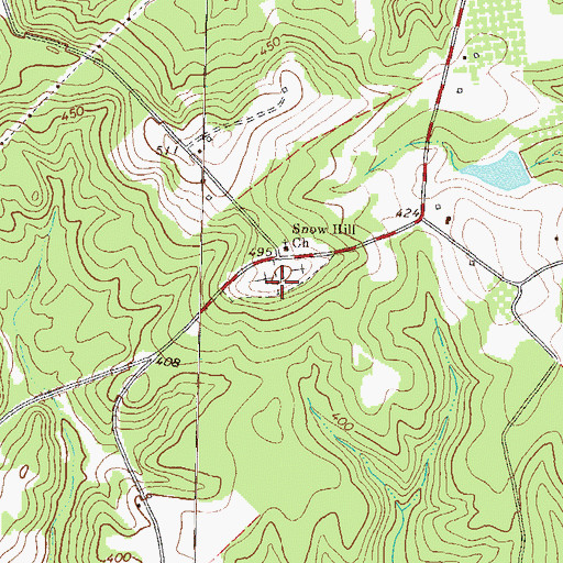 Topographic Map of Snow Hill School (historical), GA