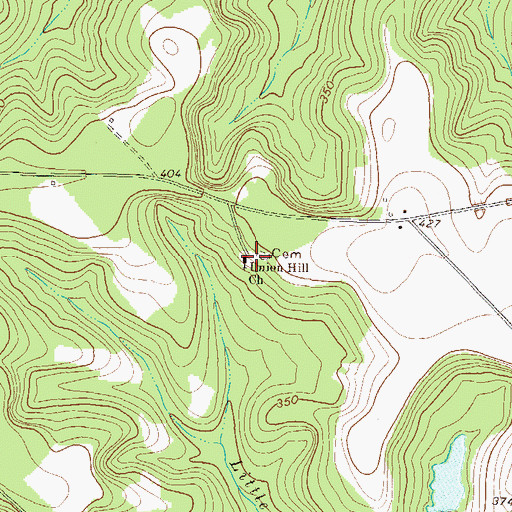 Topographic Map of Union Hill School (historical), GA