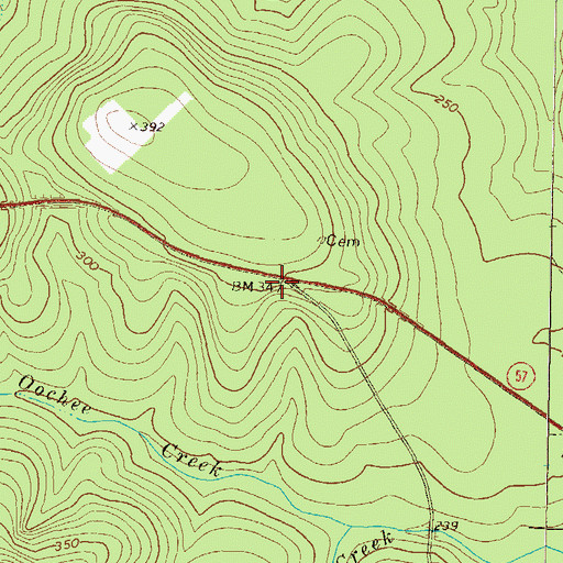 Topographic Map of Union School (historical), GA