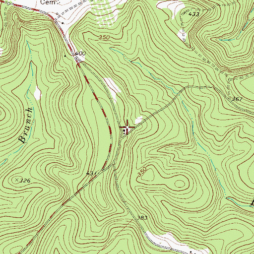 Topographic Map of Woodlawn School (historical), GA