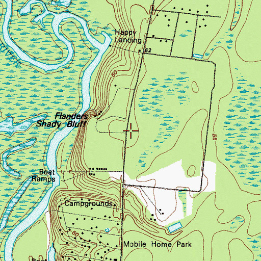 Topographic Map of Riverview School (historical), GA