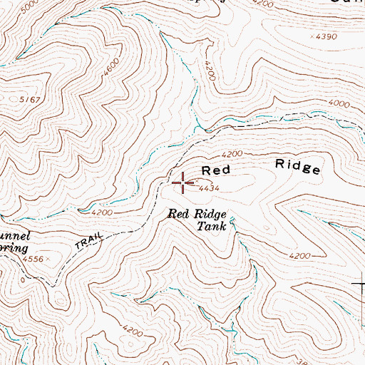 Topographic Map of Red Ridge, AZ