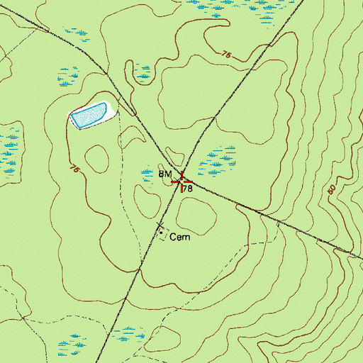 Topographic Map of Bixley Chapel (historical), GA