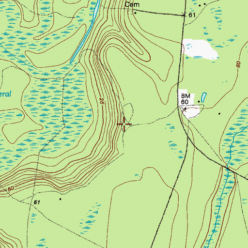 Topographic Map of Oak Grove School (historical), GA