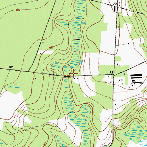 Topographic Map of Oquin School (historical), GA