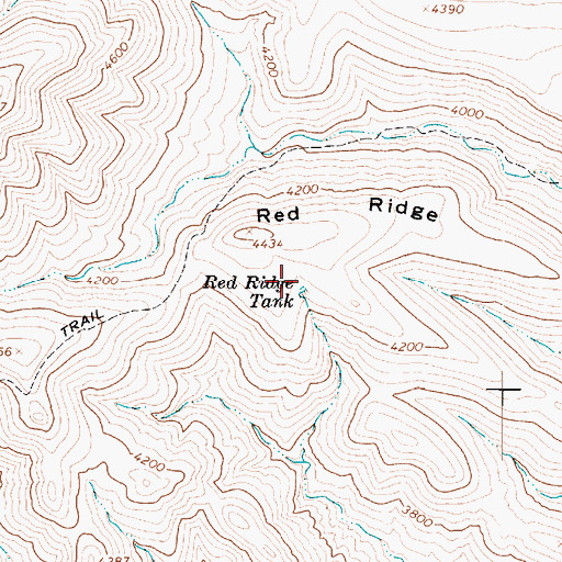 Topographic Map of Red Ridge Tank, AZ