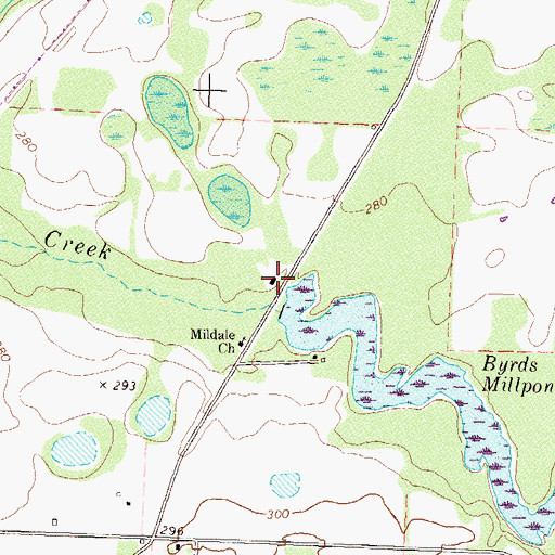 Topographic Map of Byrds Mill, GA