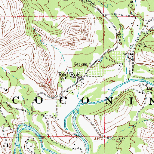 Topographic Map of Red Rock, AZ