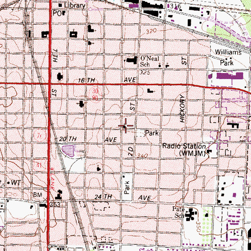 Topographic Map of Church of the Little Flower Roman Catholic Church, GA