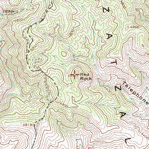 Topographic Map of Red Rock, AZ