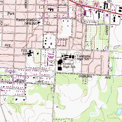 Topographic Map of Crisp County High School, GA
