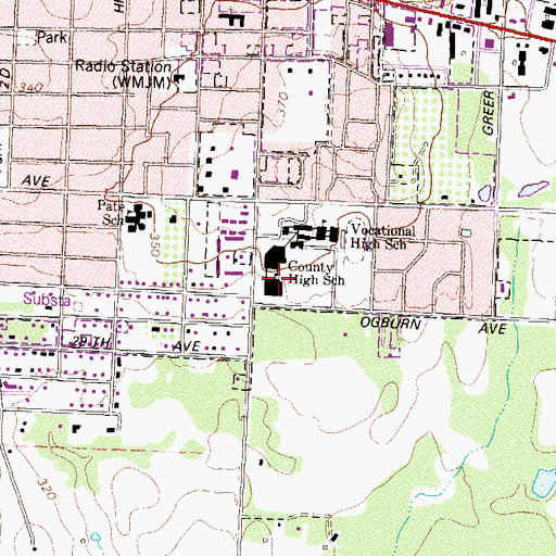 Topographic Map of Crisp Junior High School, GA