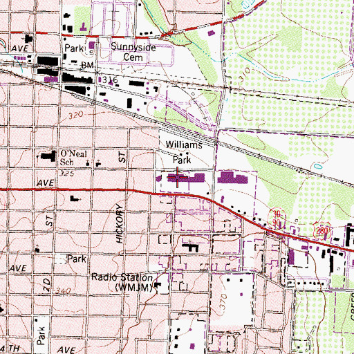 Topographic Map of Crisp Plaza Shopping Center, GA